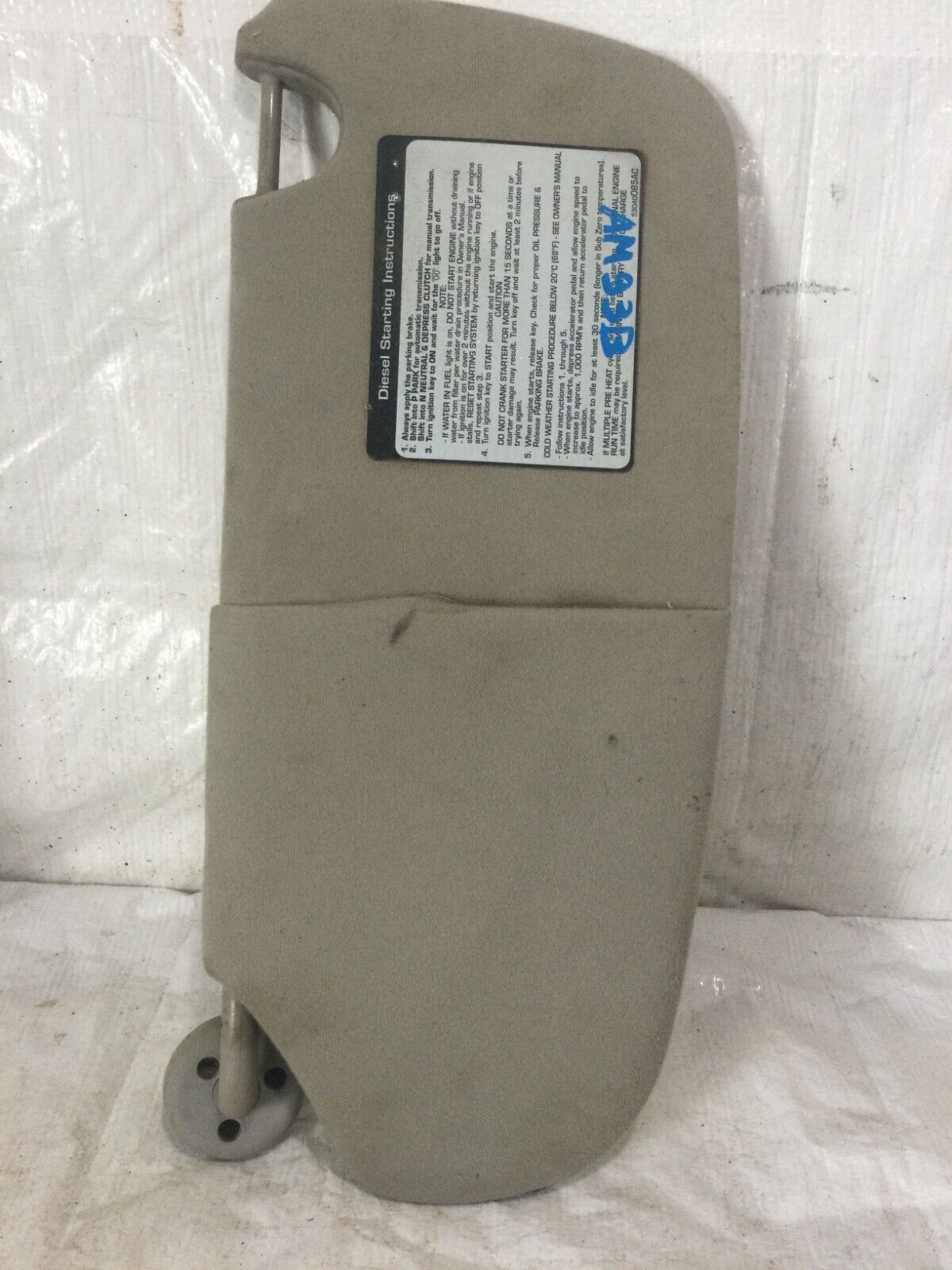 2003-2006 Dodge Ram 2500 Left Driver Sun Visor LH OEM