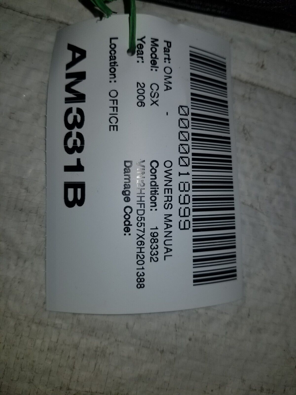 2006 Acura CSX Owner Manual OEM