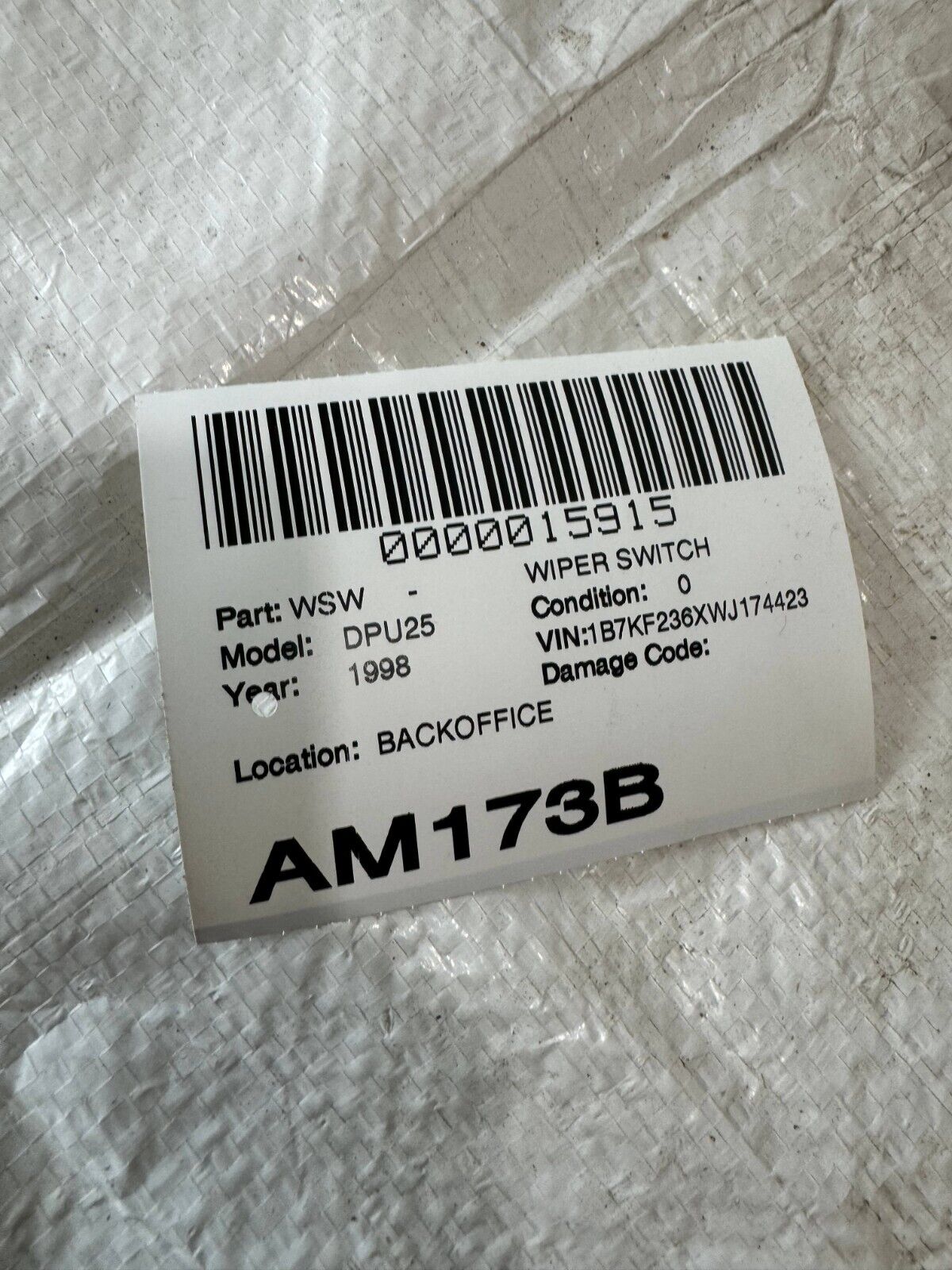 1998 Dodge Ram 2500 Turn Signal Wiper Swicth OEM 5269377