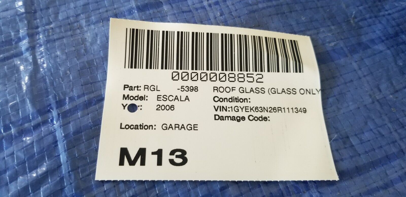 2006 Cadillac Escalade Sunroof Glass OEM