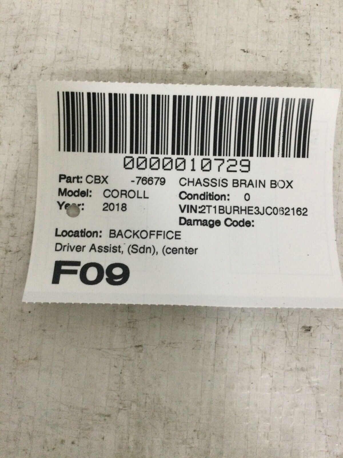 2017-2018 Toyota Corolla Driver Assist Support Control Module 88150-02011 OEM