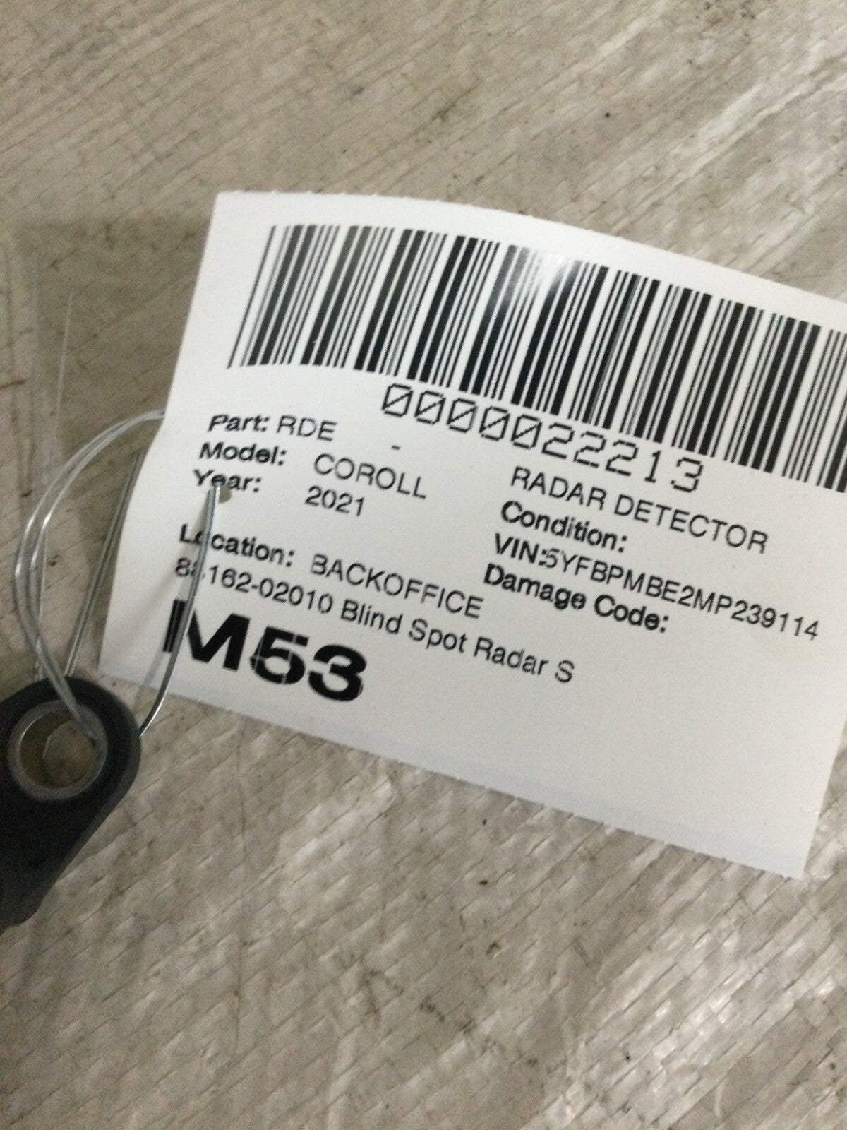 2021 Toyota Corolla Blind Spot Radar Sensor Module 88162-02070 OEM