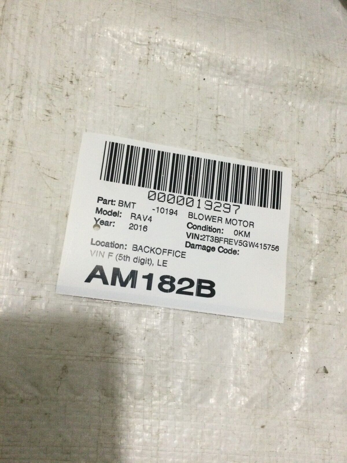 2016 Toyota RAV4 A/C Heater Blower Motor OEM