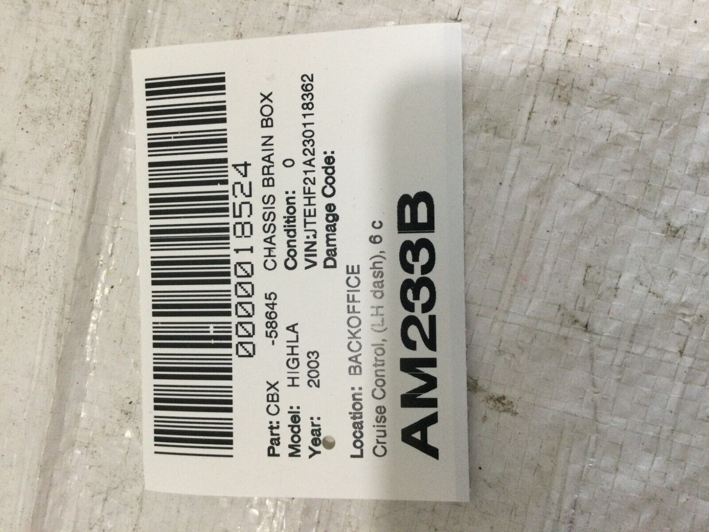 2001-2003 Toyota Highlander Cruise Control Computer Module 88240-48020 OEM