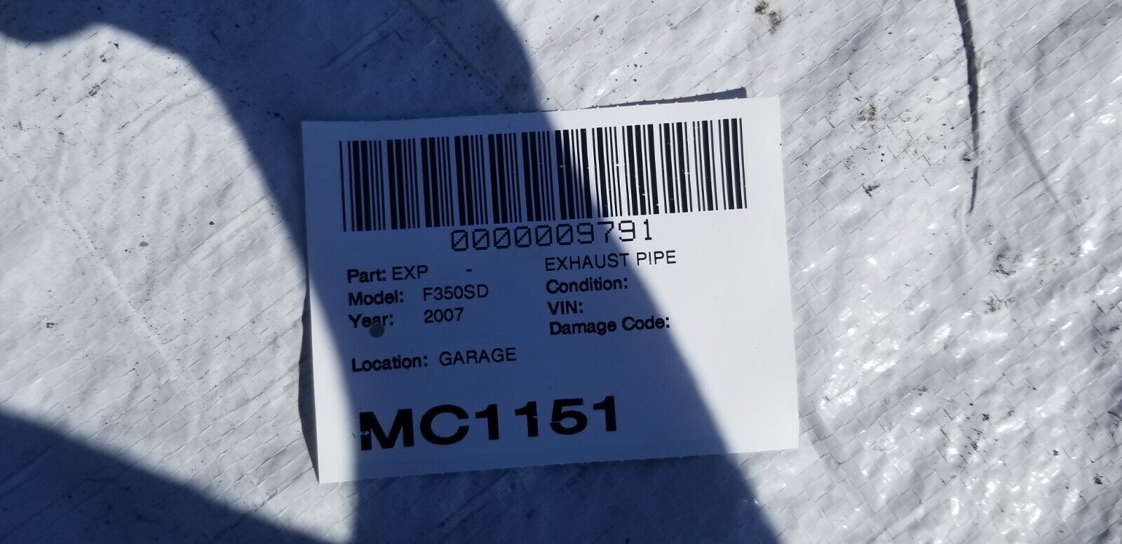 2007 Ford F-350 Super Duty F350SD Exhaust Pipe OEM