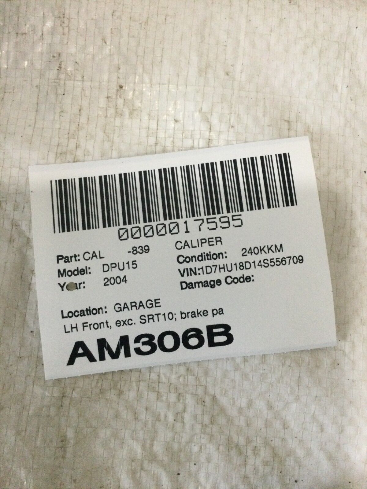 2002-2004 Dodge Ram 1500 Front Left Brake Caliper OEM