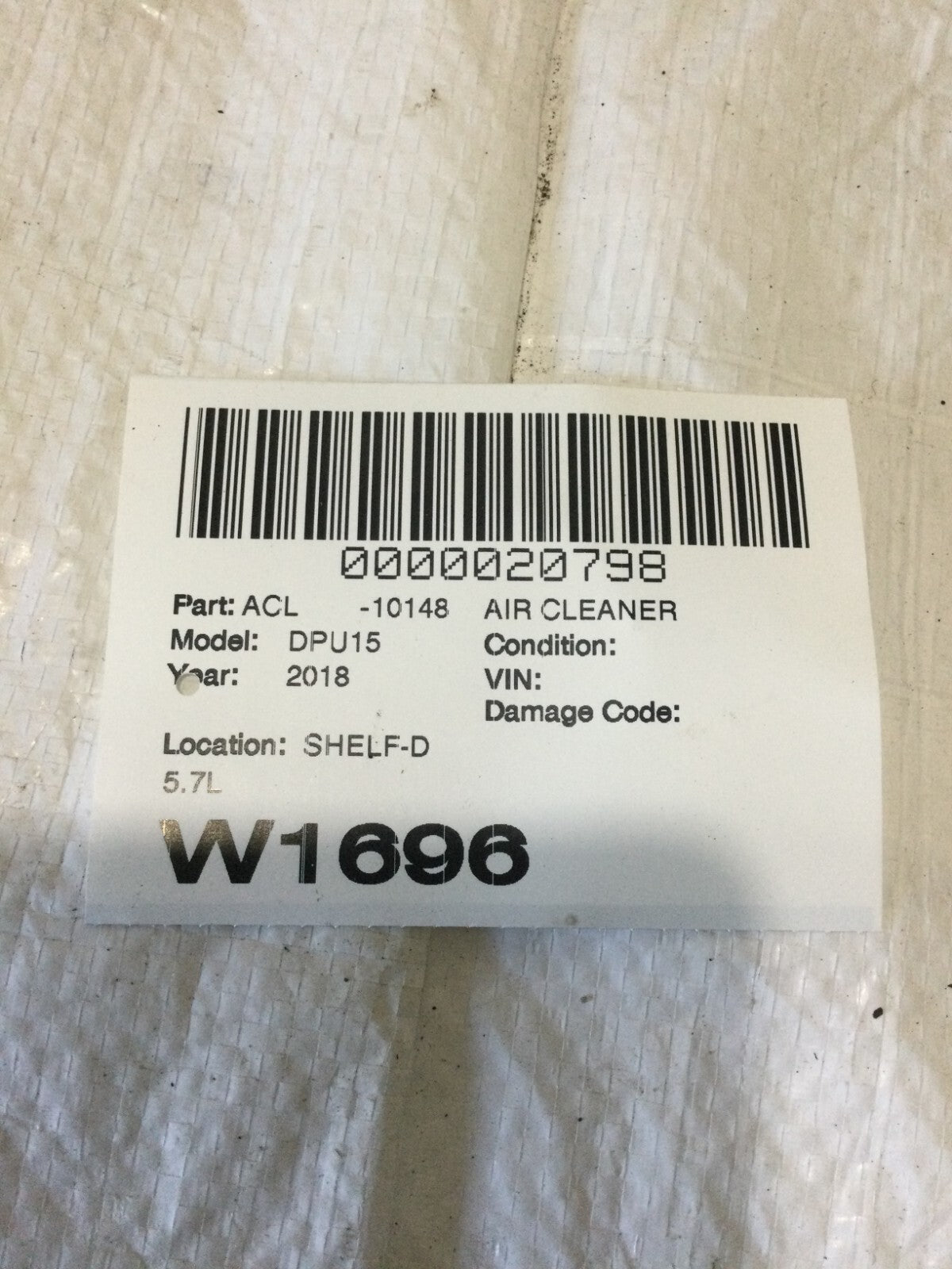 2018 Dodge Ram 1500 Air Cleaner Filter Box Assembly 68190706AB OEM 5.7L