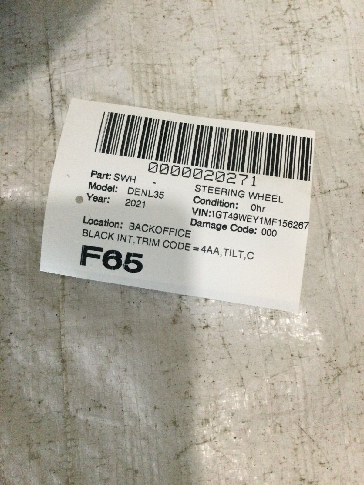 2021 GMC Sierra 3500HD Denali Crew Cab Steering Wheel 84946336 OEM