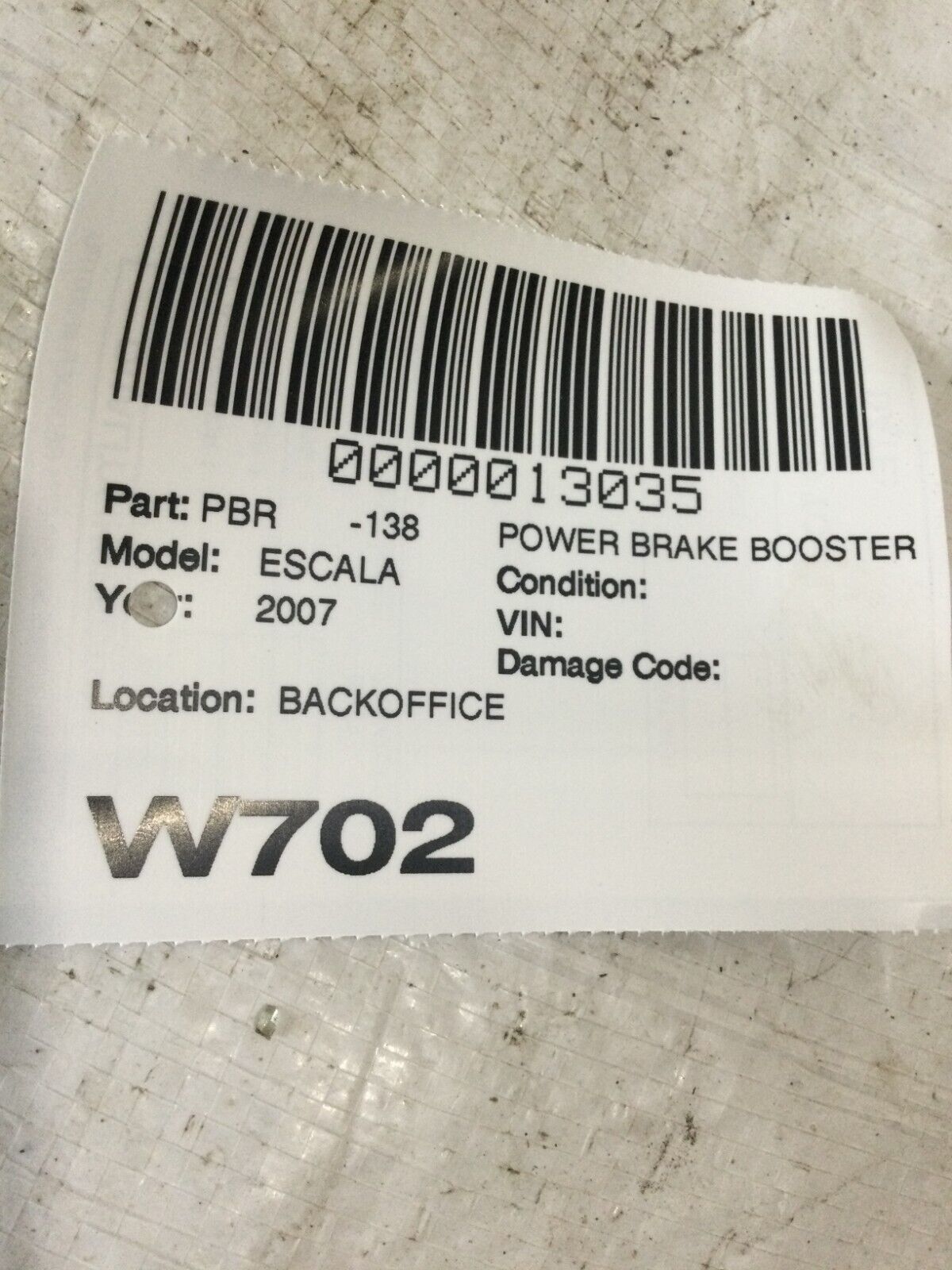 2007 Cadillac Escalade Power Brake Booster OEM