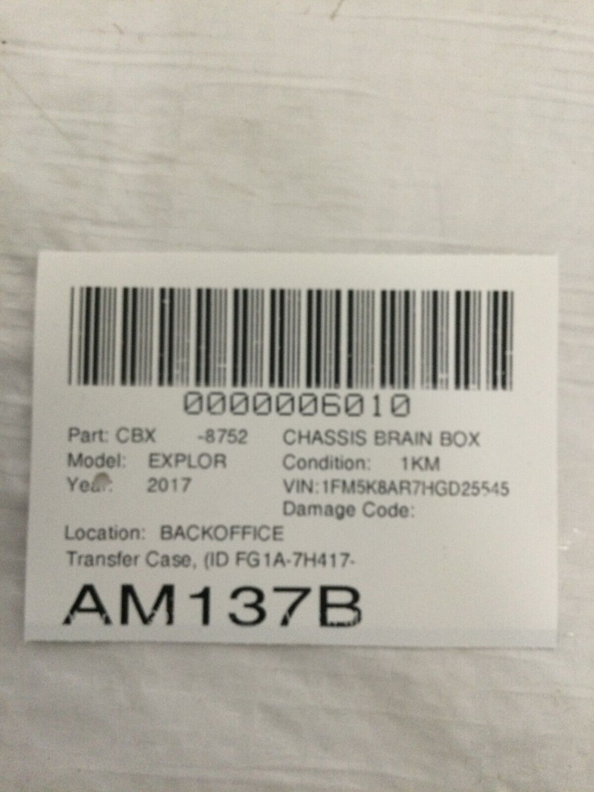 2017 Ford Escape Transfer Case Control Module OEM FG1A-7H417-LA
