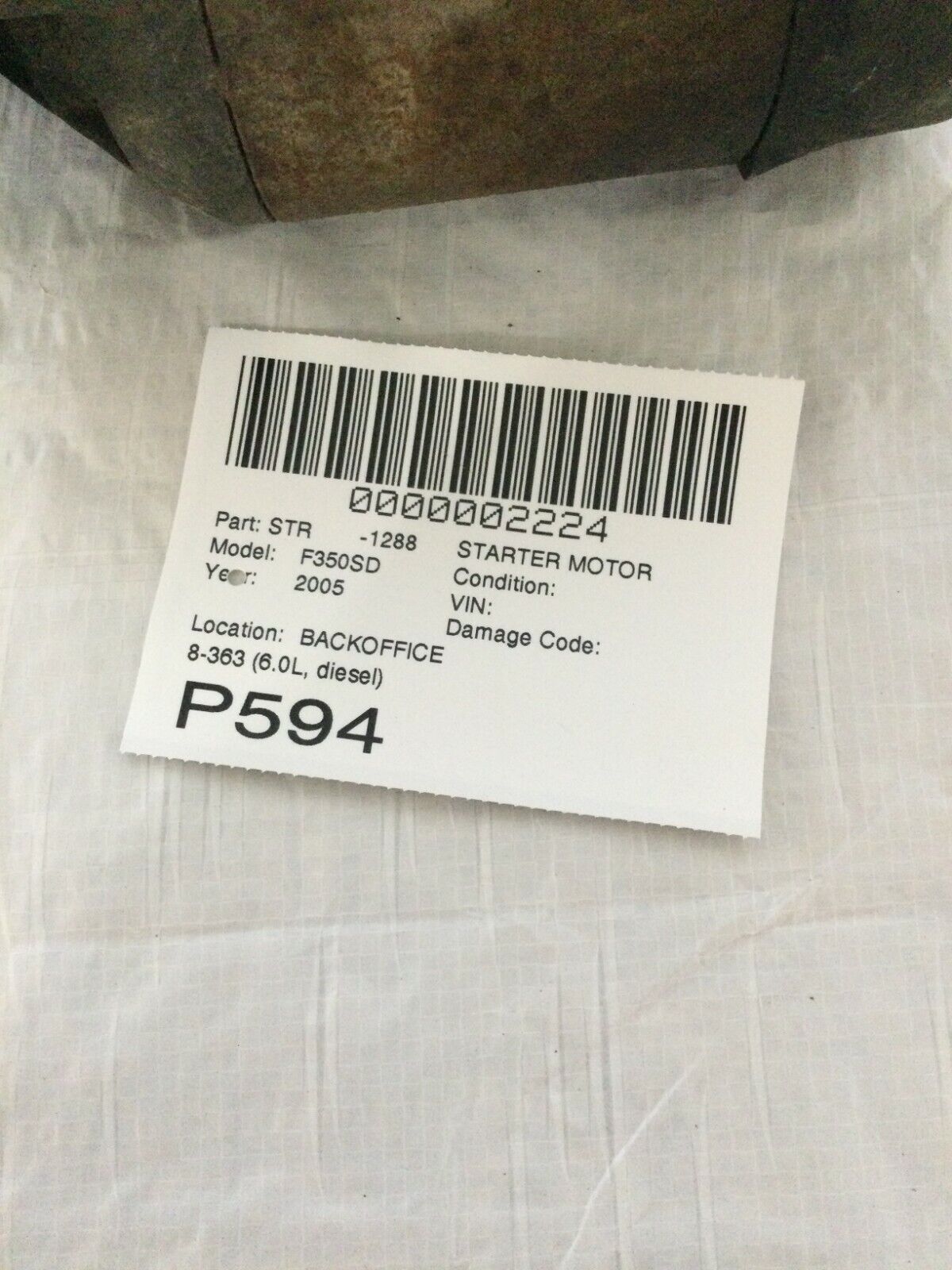 2005-2006 Ford F-350SD 6.0L Engine Starter Motor OEM
