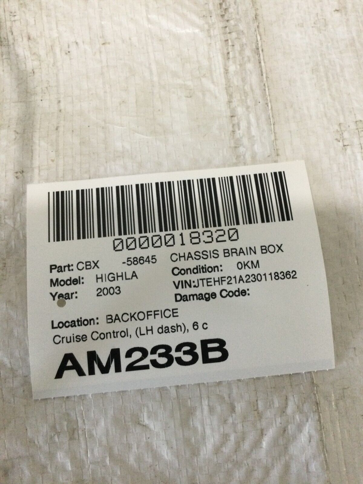 2001-2003 Toyota Highlander Cruise Control Module 88002-48020 OEM