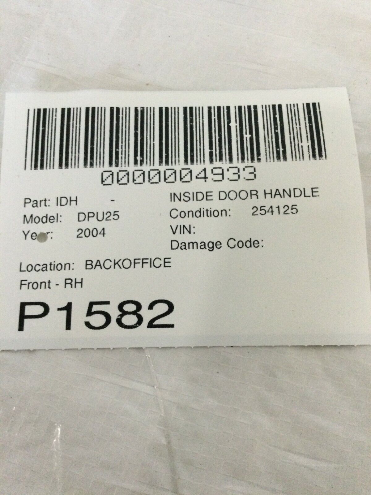 2004 Dodge Ram 2500 Front Right Interior Door Handle OEM