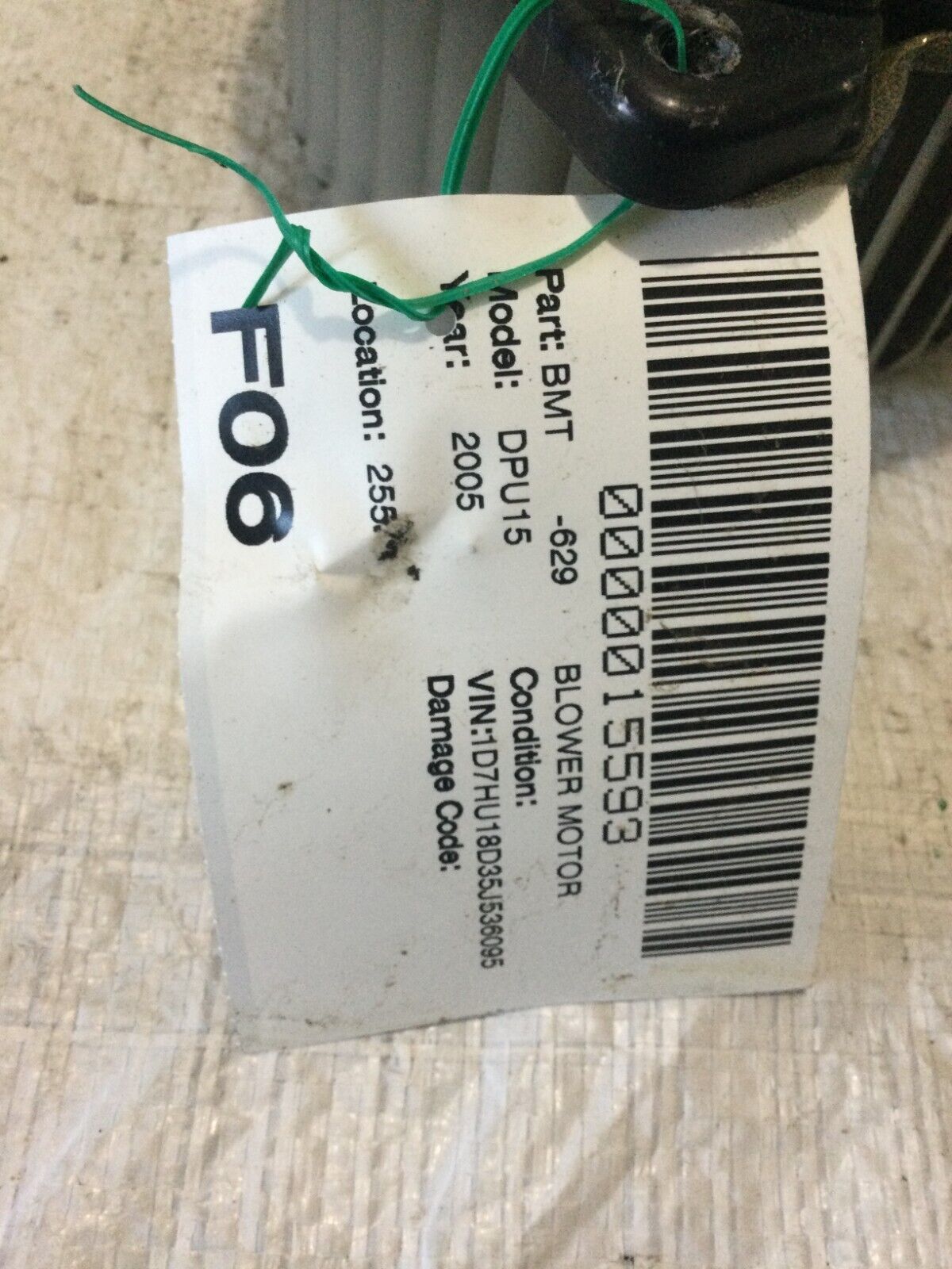 2005 Dodge Ram 1500 A/C Heater Blower Motor OEM