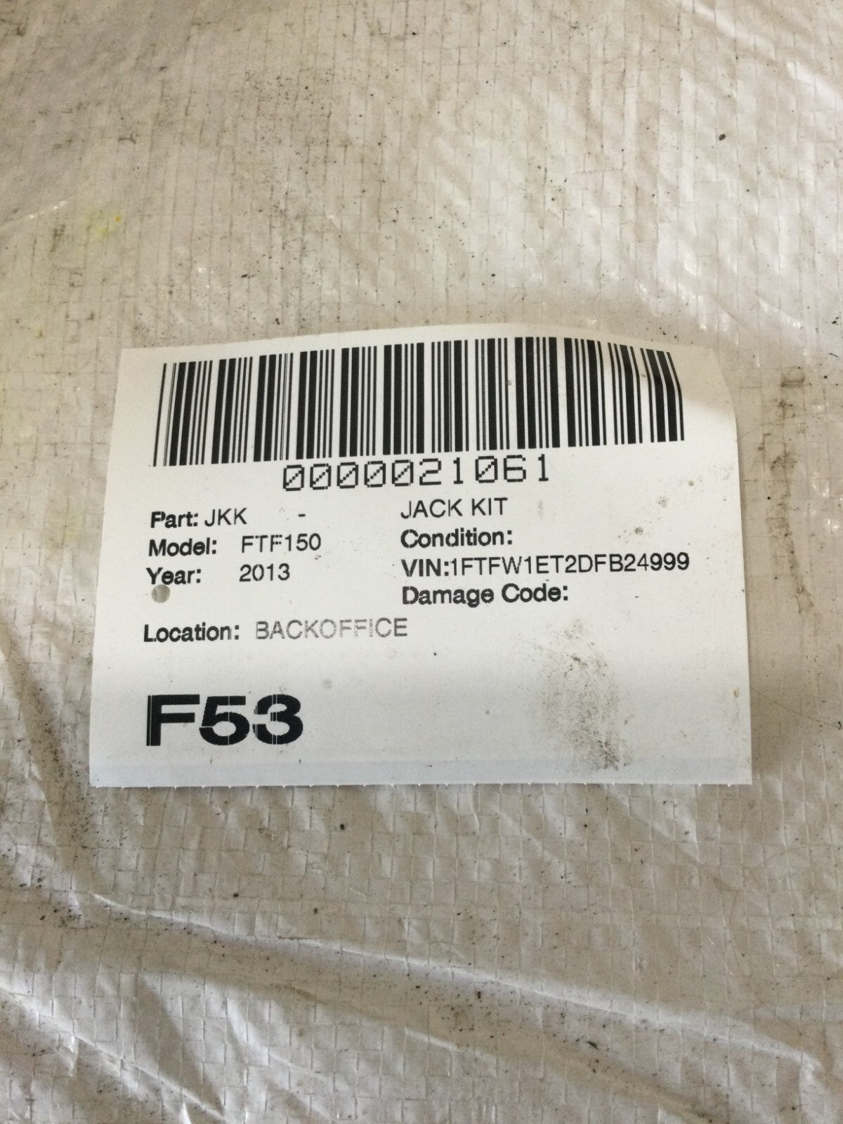 OEM 2009-2014 Ford F150 Spare Tire Jack Tool Kit Assembly 9L34-17B079-BB