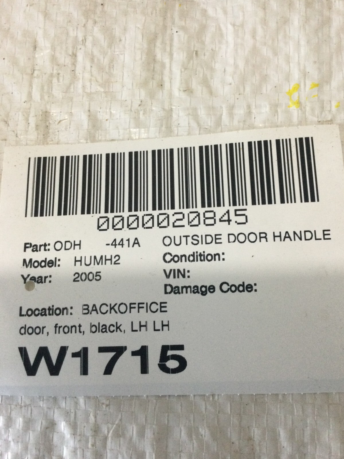 2003-2007 Hummer H2 Front Left Driver Side Exterior Door Panel Handle OEM