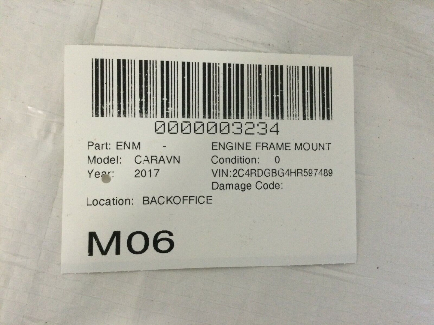 2017 Dodge Grand Caravan 05273994AB Engine Motor Mount OEM