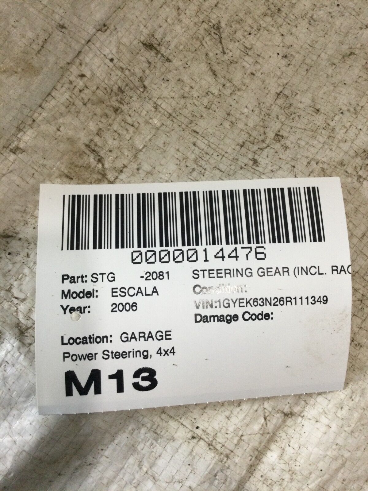 2006 Cadillac Escalade Power Steering Gear OEM 4X4