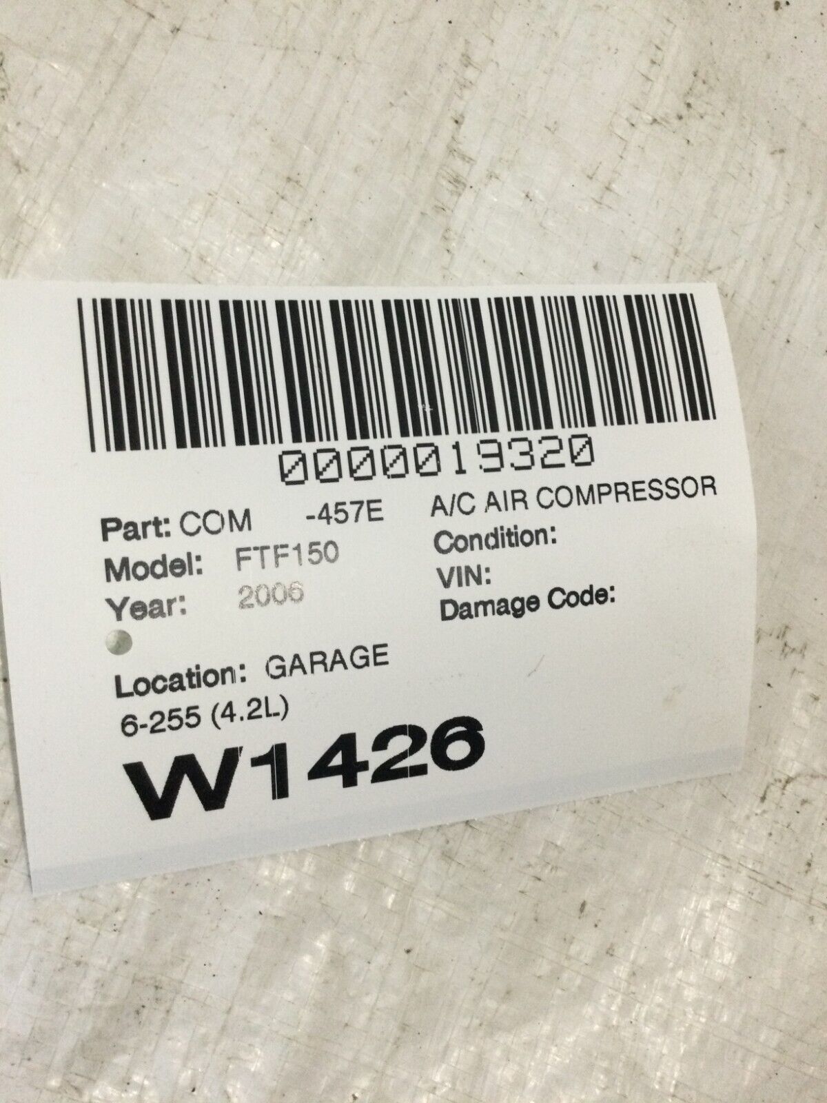 2006 Ford F-150  A/C Air Conditioning Compressor OEM