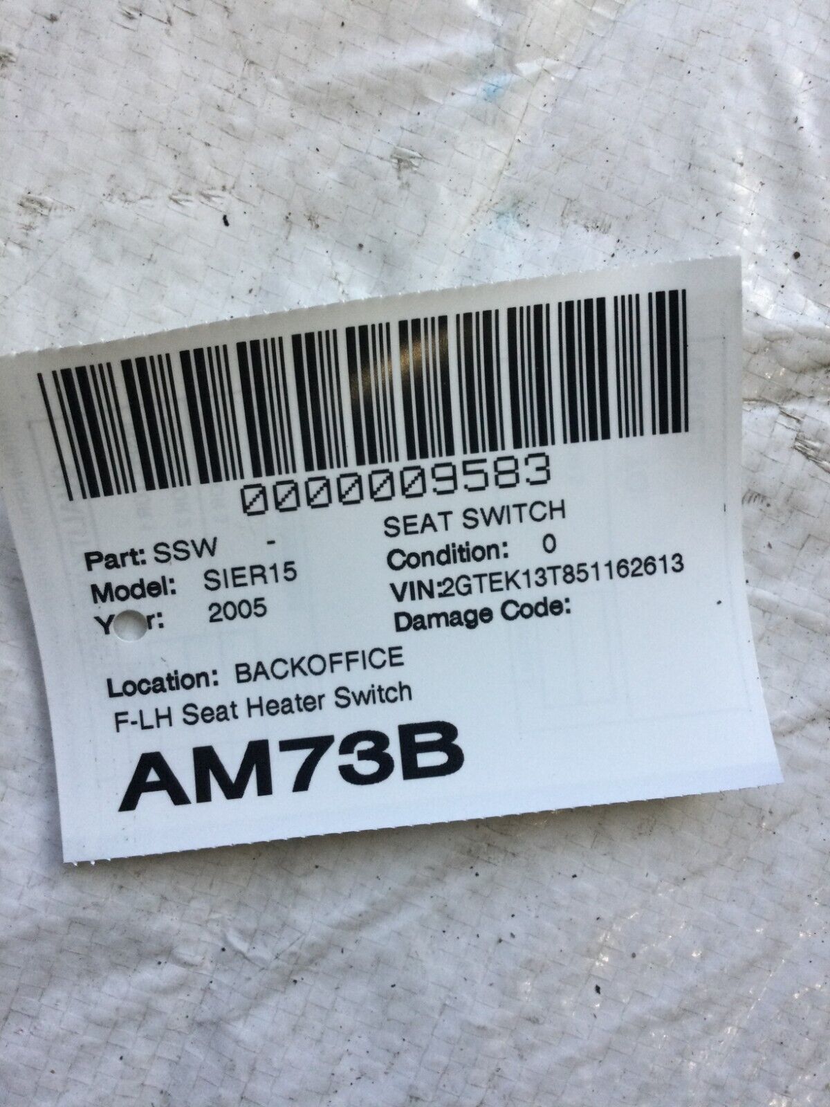 2003-2006 GMC Sierra 1500 Front Left Heater Memory Seat Pedal Switch OEM