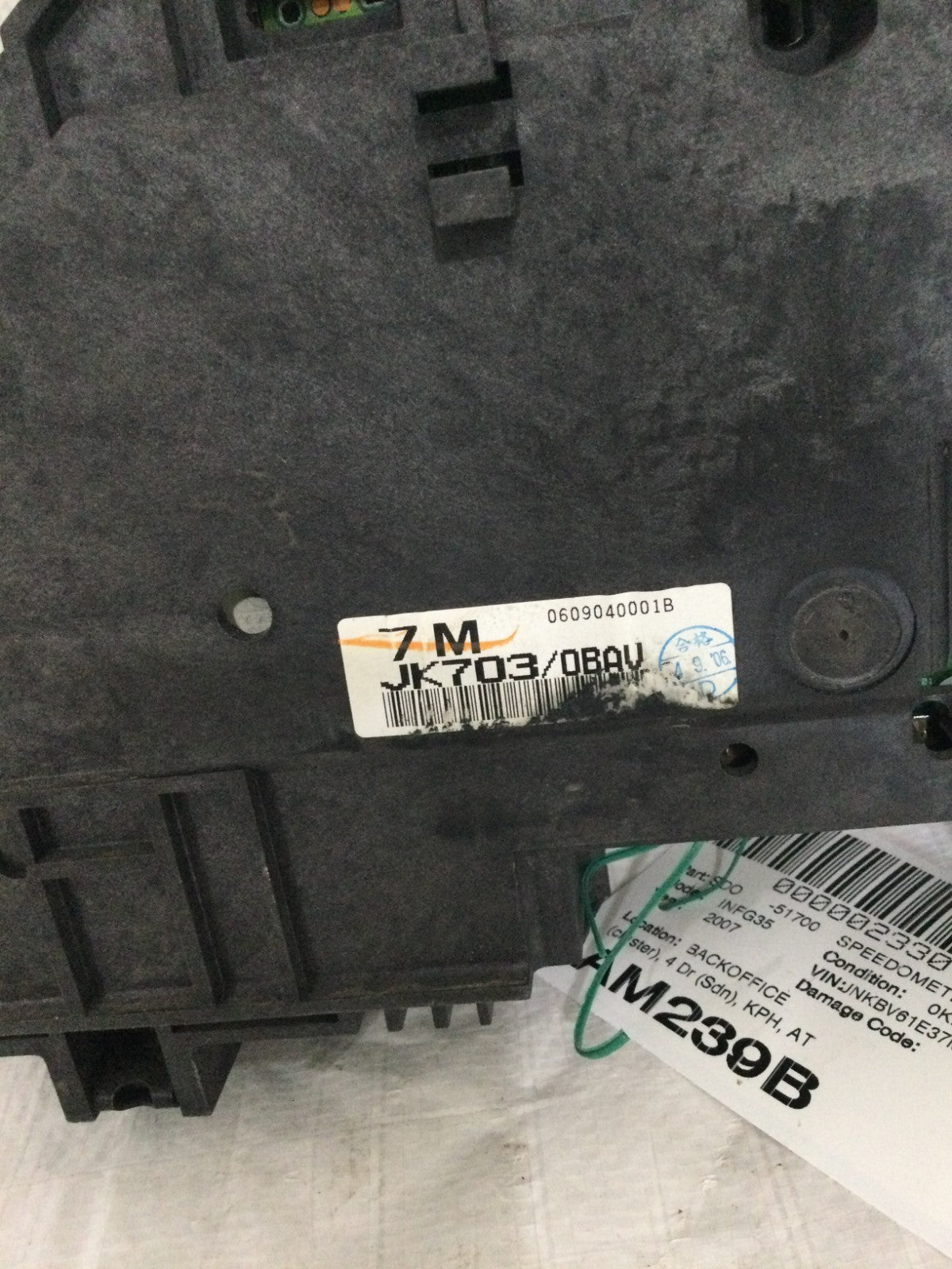 2007 Infiniti G35 3.5L Speedometer Instrument Cluster OEM
