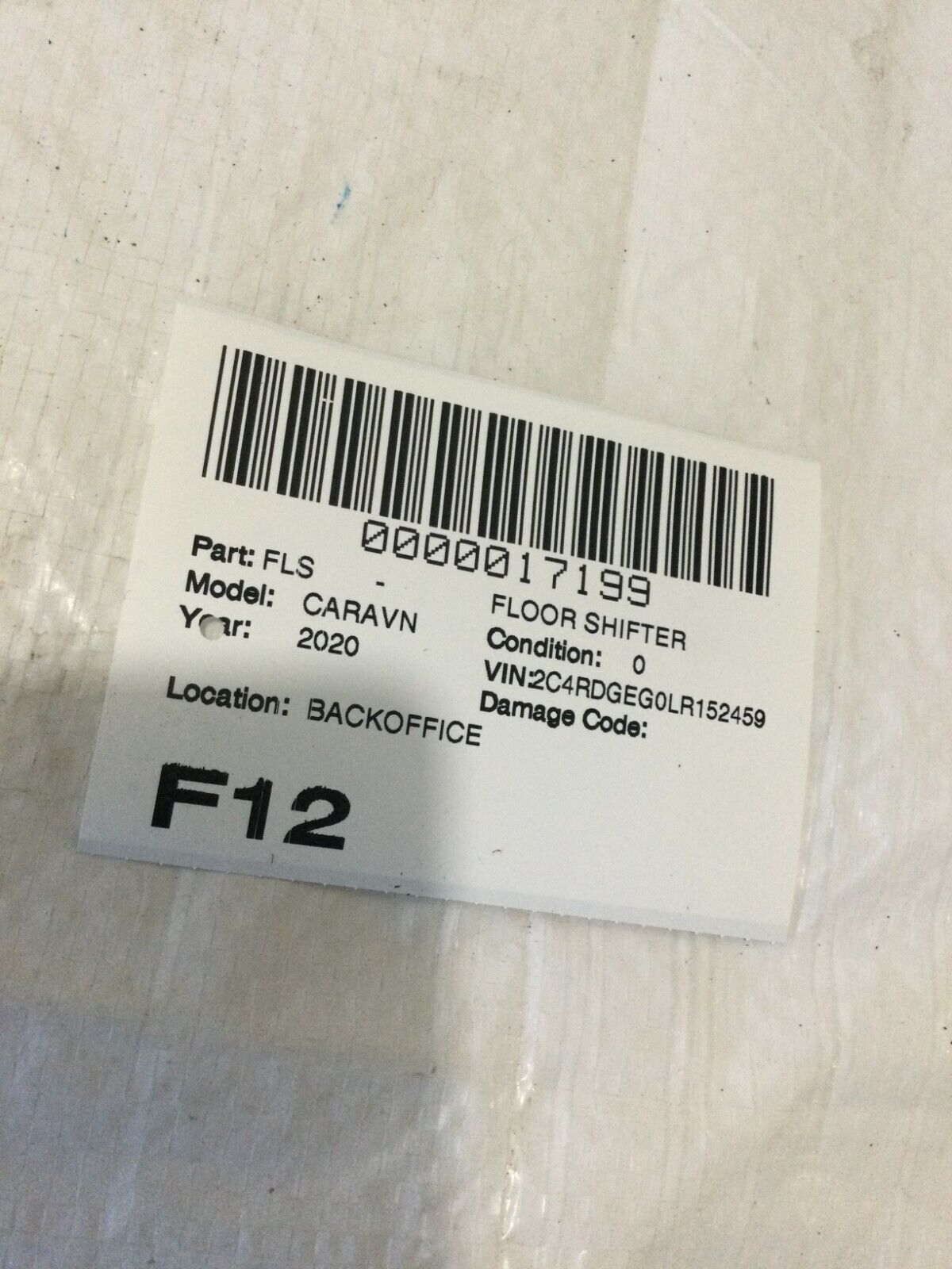 2020 Dodge Grand Caravan Floor Shifter Assembly OEM