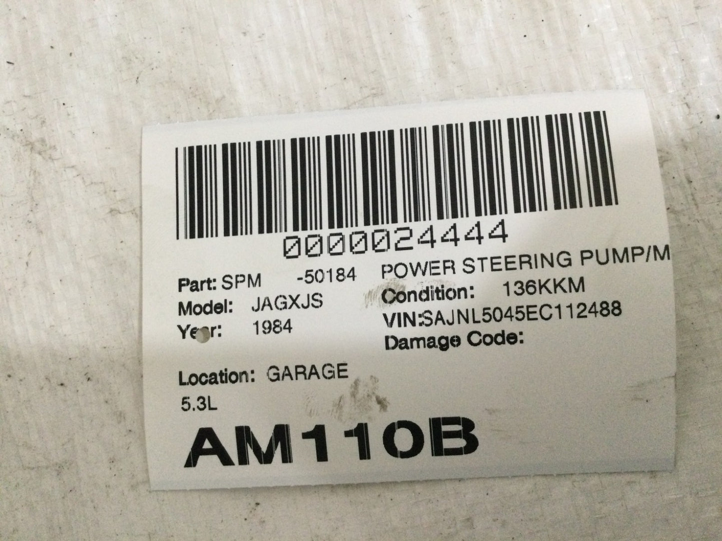 1984 Jaguar XJS 5.3L Power Steering Pump OEM