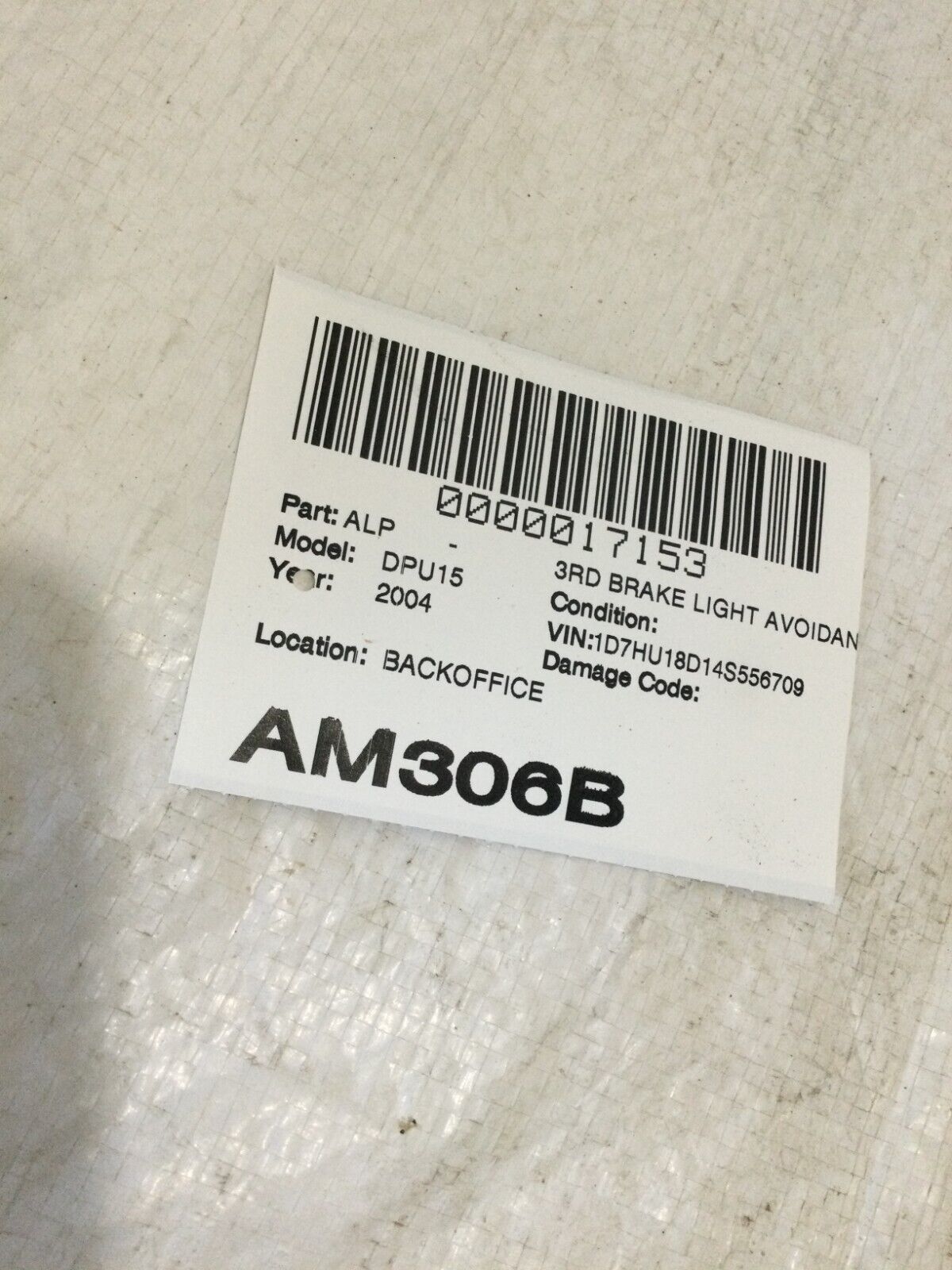 2004 Dodge Ram 1500 High Mount 3rd Third Brake Light OEM