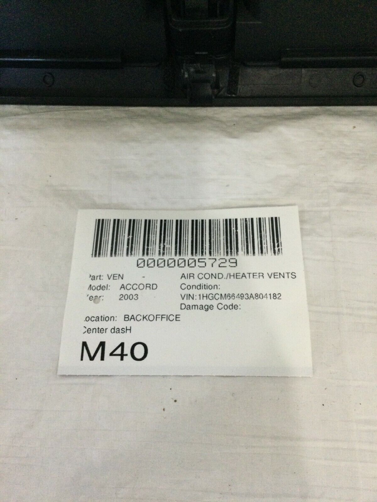 2003-2007 Honda Accord Center Dash Air Vents Vent Grille A/C W/ Hazard Switch OE