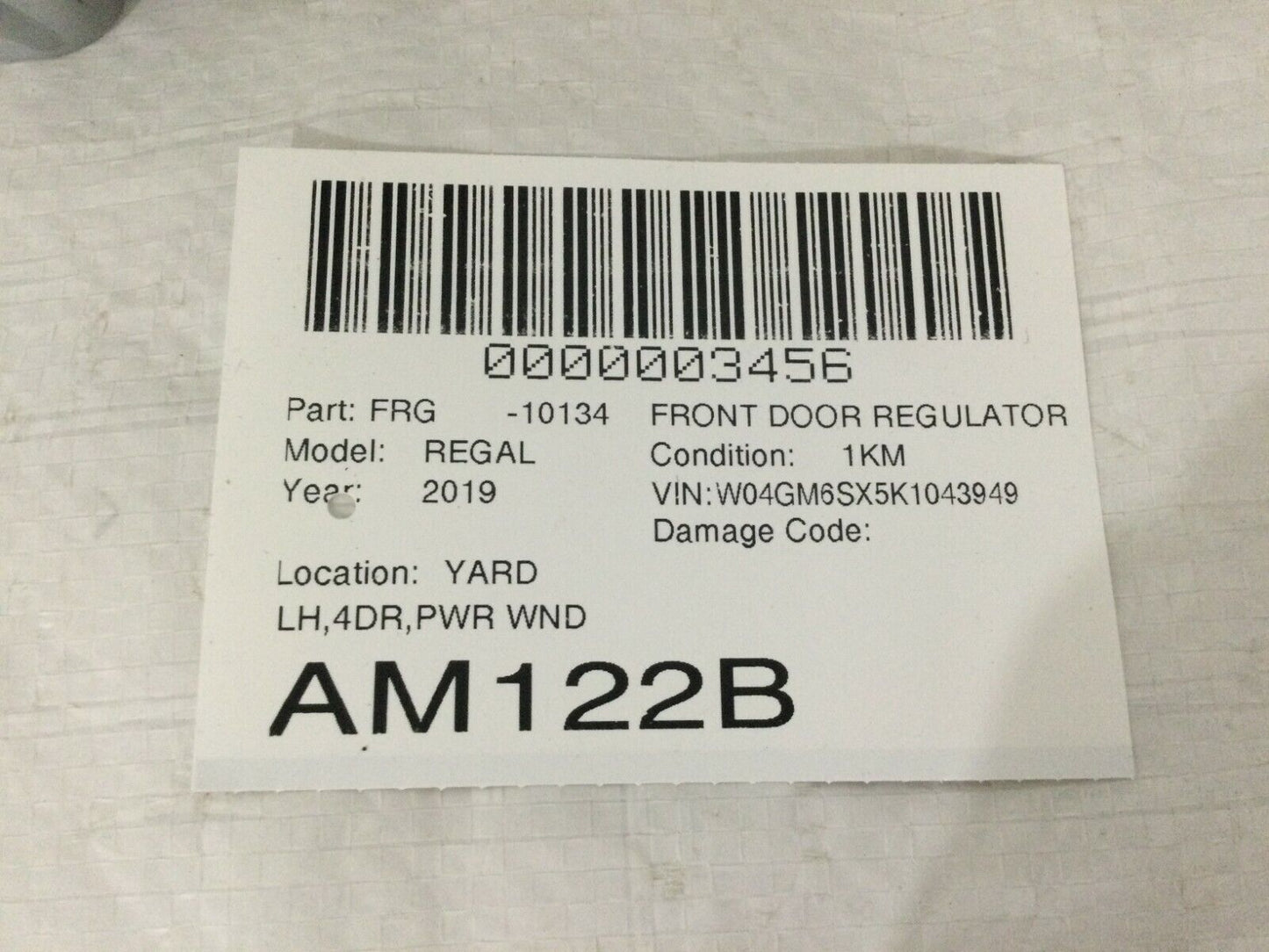 2019 Buick Regal Sportback Preferred II Front Left Window Motor Regulator OEM