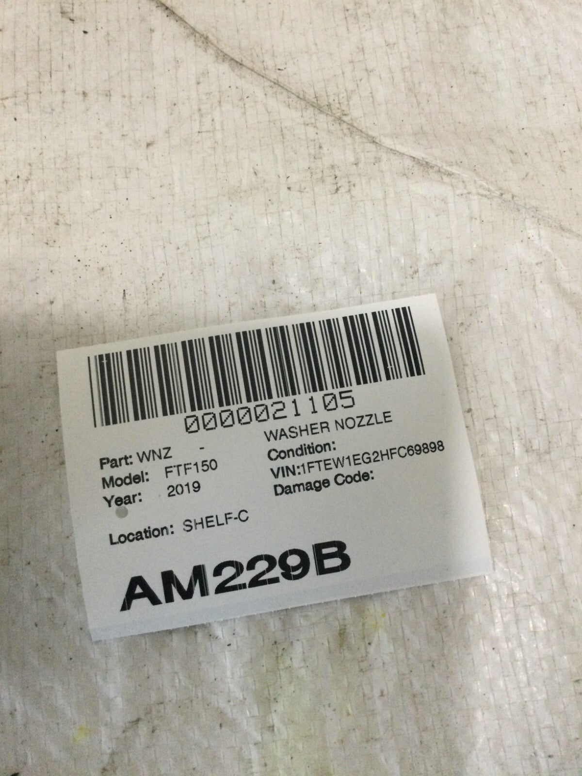 2018-2019 Ford F-150 Windshield Washer Reservoir Bottle  JL34-17B613-AF OEM