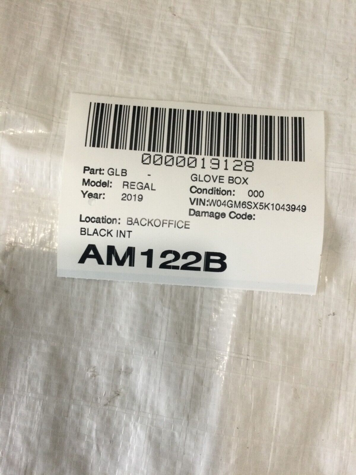 2019 Buick Regal Glove Box Assembly OEM