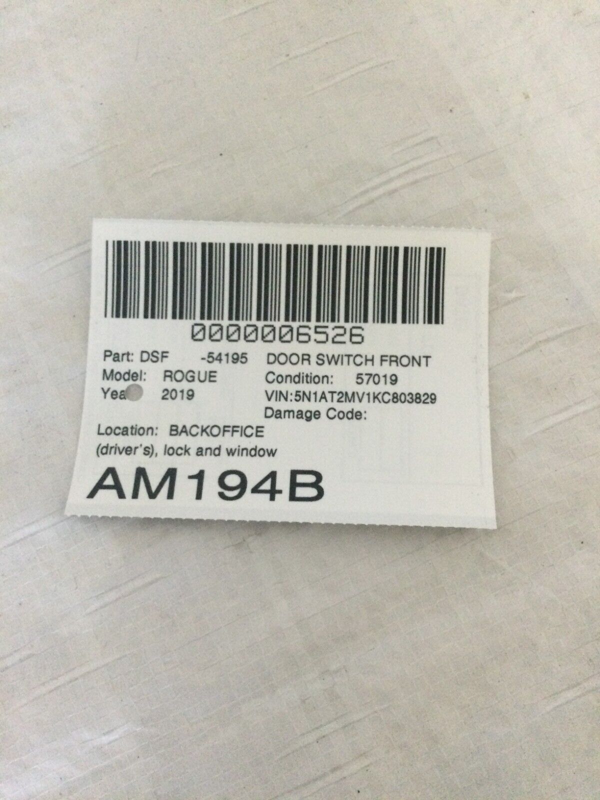 2019 Nissan Rogue Drivers Side Left Front Master Window Switch OEM 25401 4BA5A