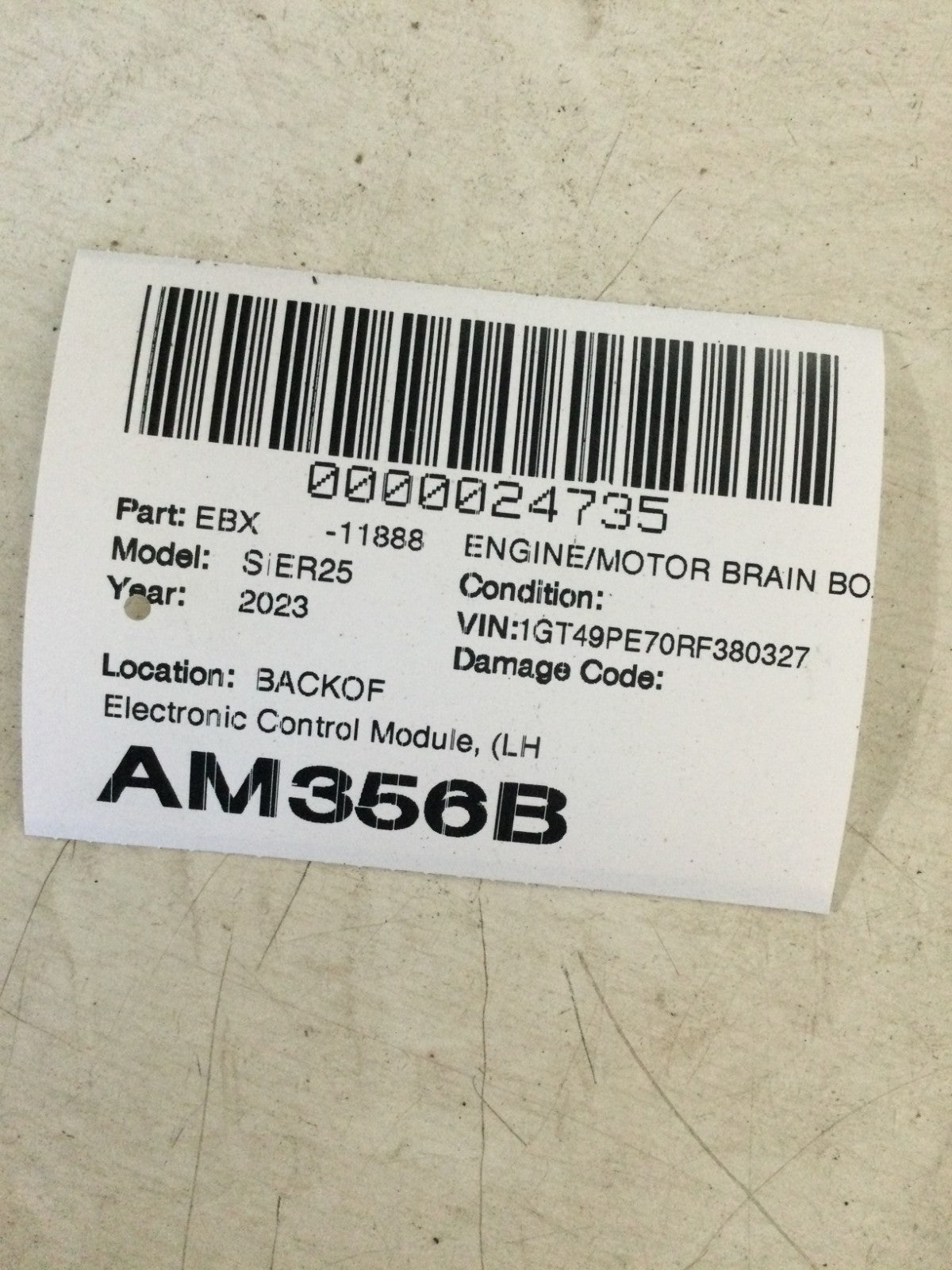 2023 GMC Sierra 2500 6.6L Gasoline Engine Control Module ECM OEM 12728246