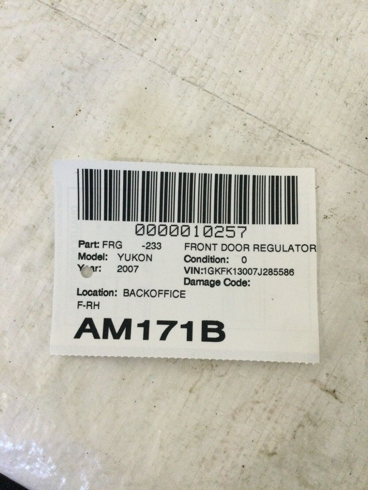 2007 GMC Yukon Front Right Window Regulator Motor OEM