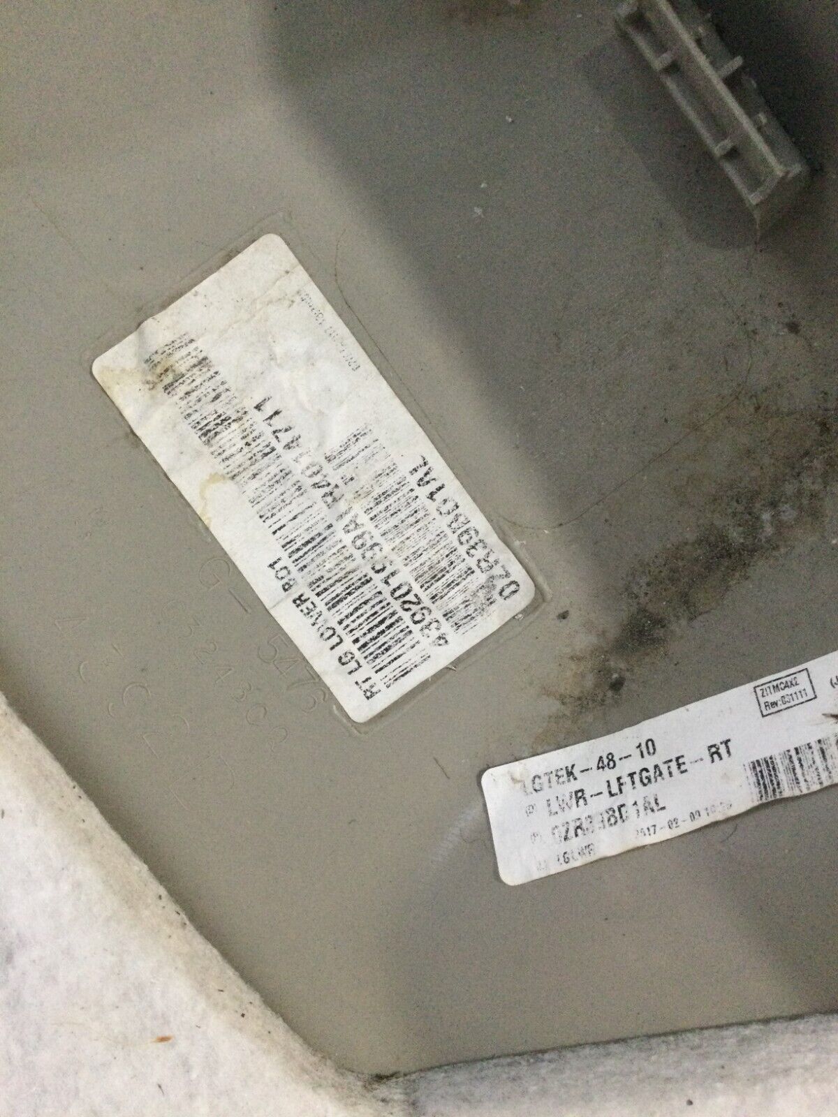 2017-2019 Dodge Grand Caravan Lower Lift Gate Panel OEM
