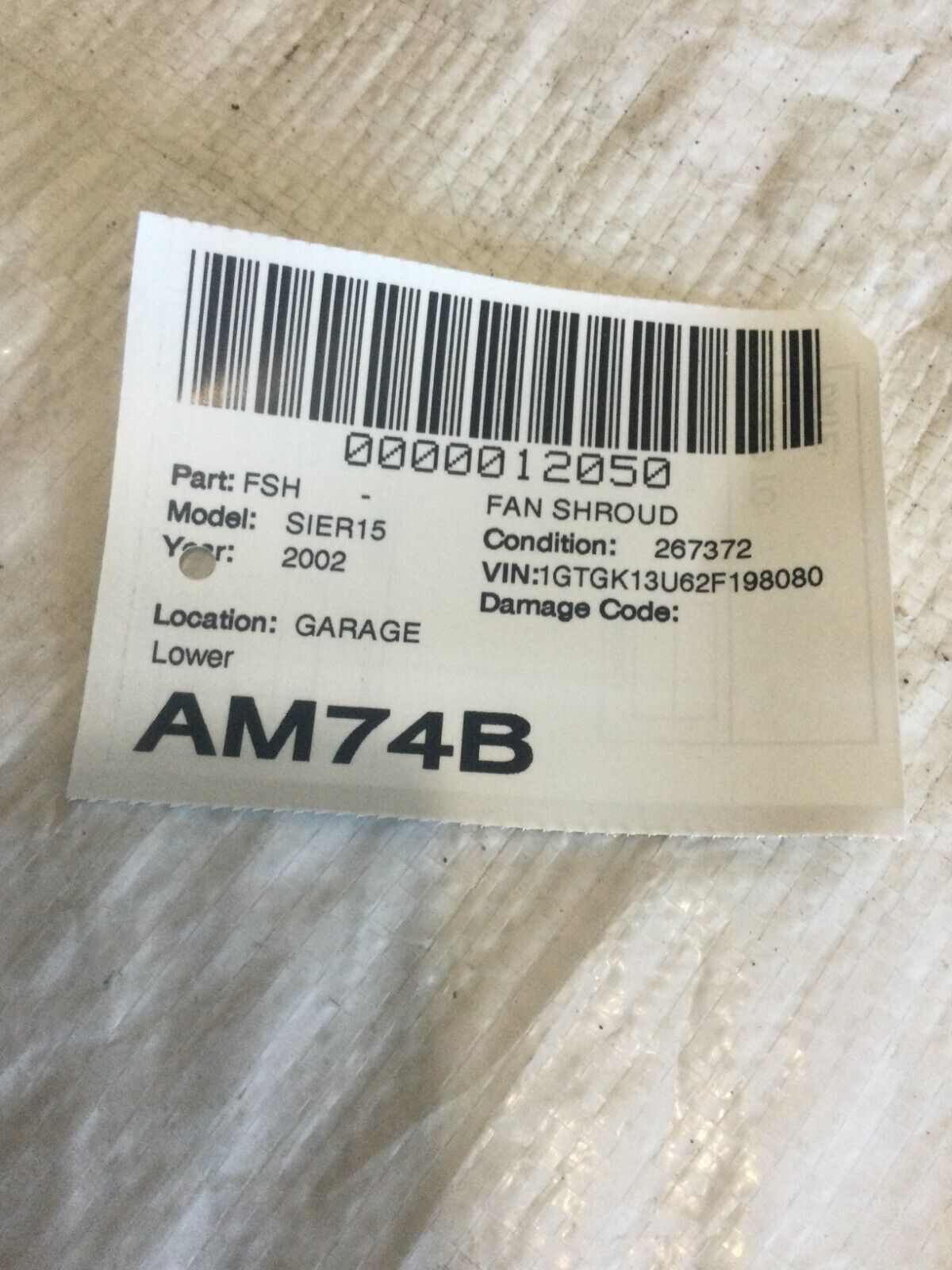 2002 GMC Sierra 1500 Lower Fan Shroud OEM