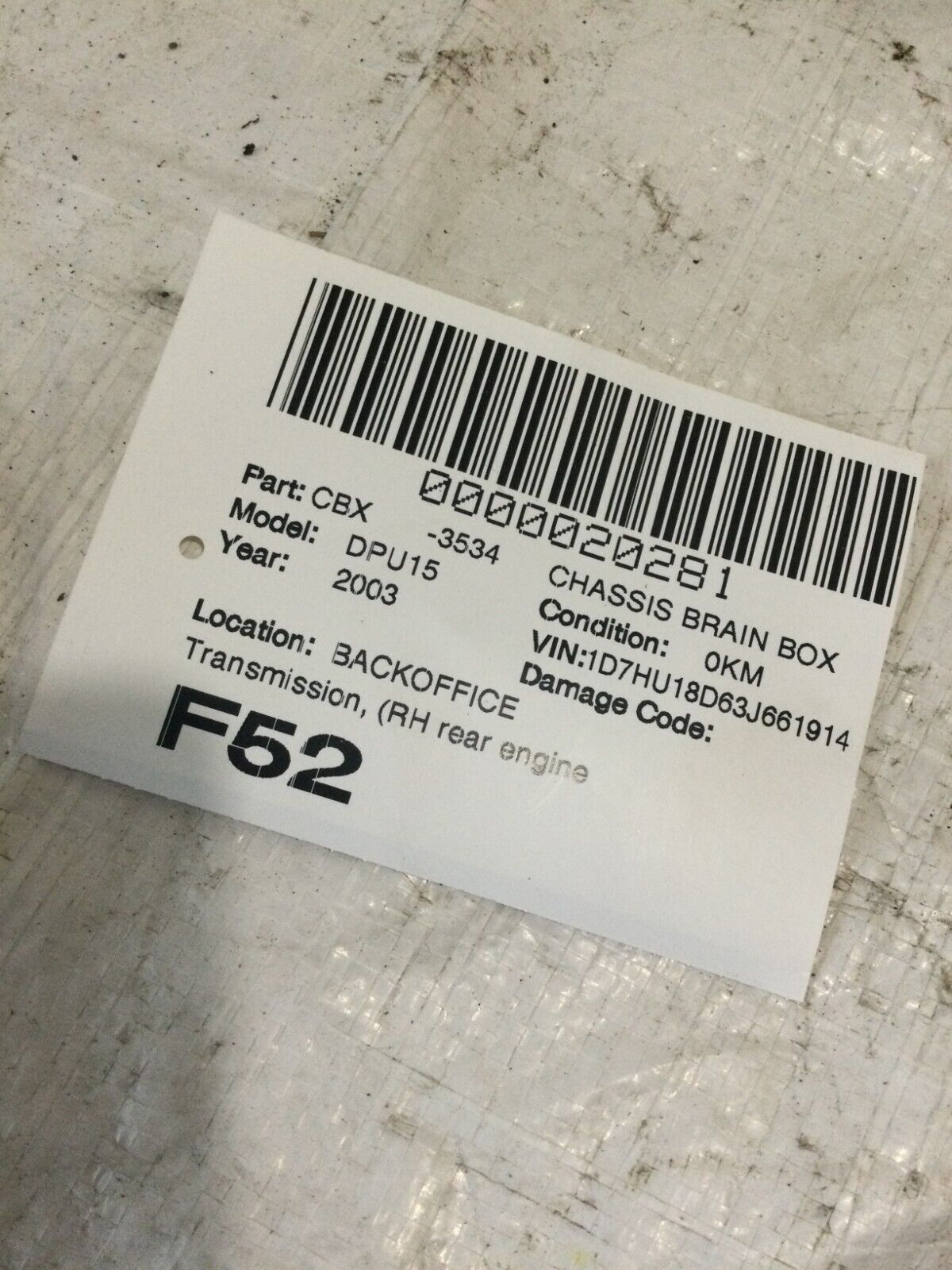 2002 to 2005 Dodge Ram 1500 Transmission Control Module OEM 56029053AE