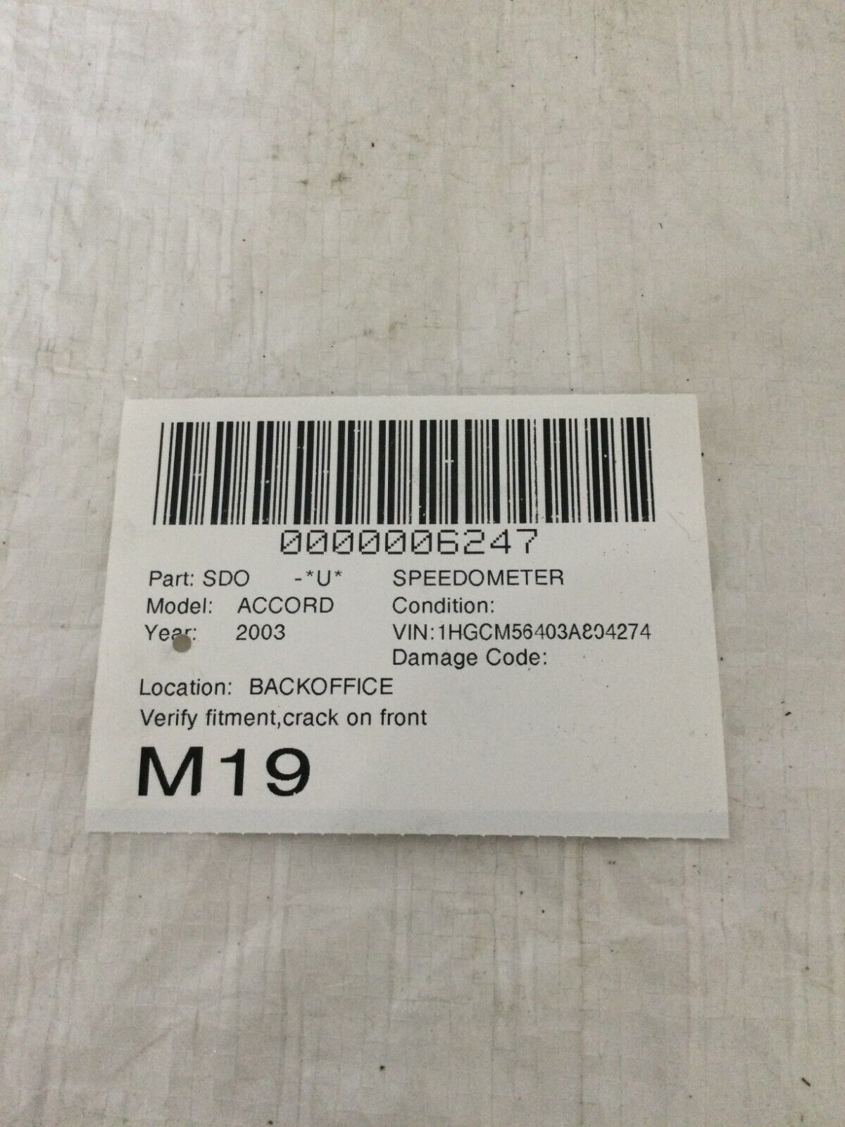 2003-2007 Honda Accord Speedometer Instrument Cluster 78100-SDA-C810-M1 OEM