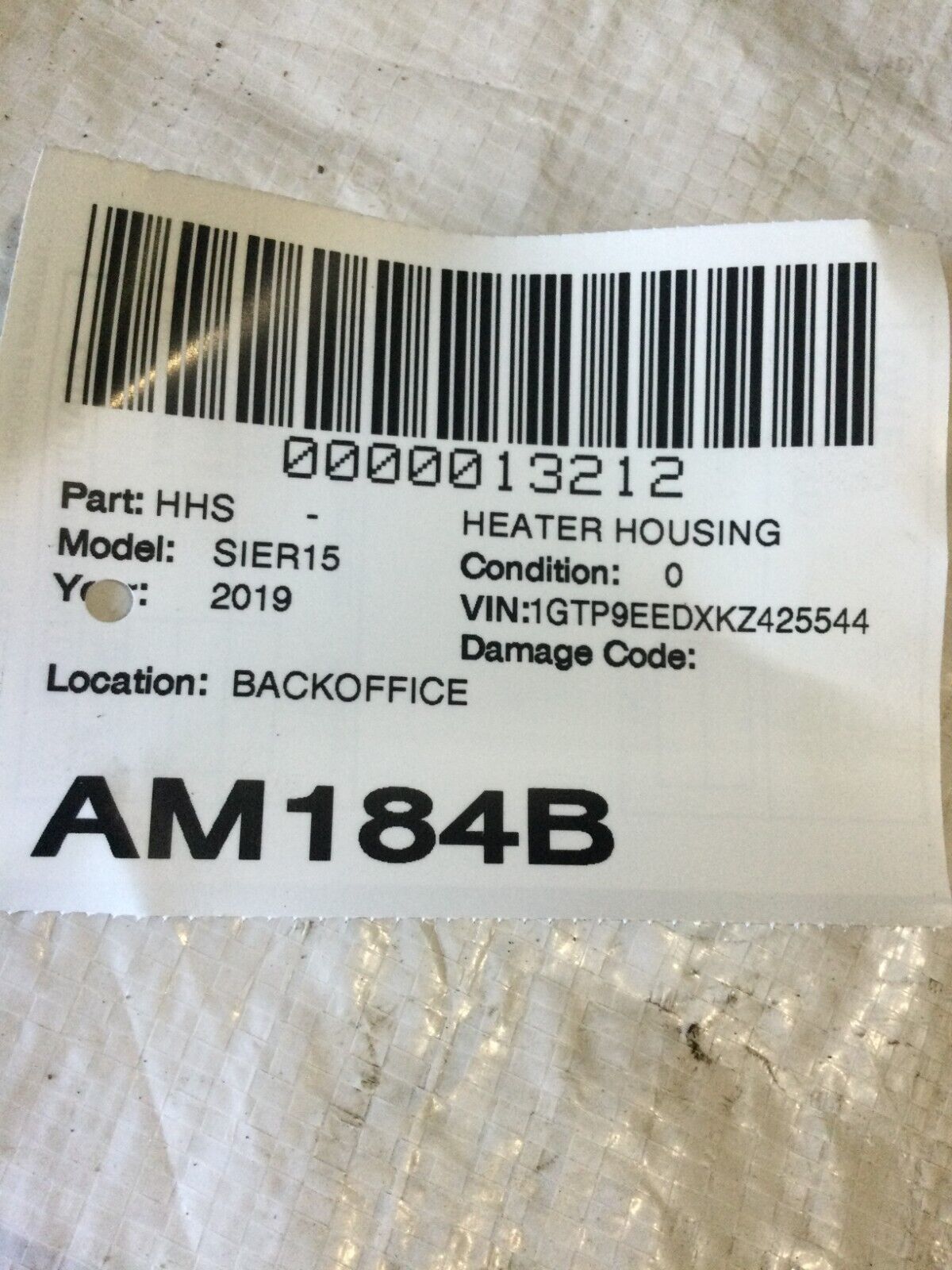 2019 GMC Sierra 1500 Heater Housing Assembly OEM ( DAMAGE )