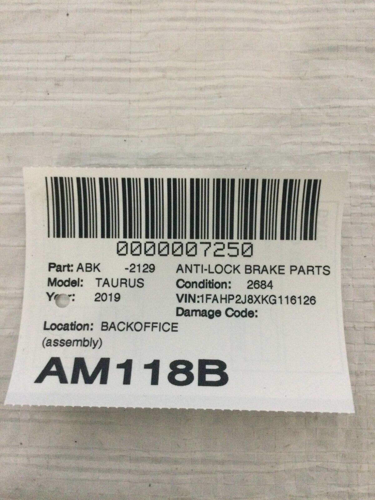 2019 Ford Taurus ABS Pump Control Module OEM FG132C405A