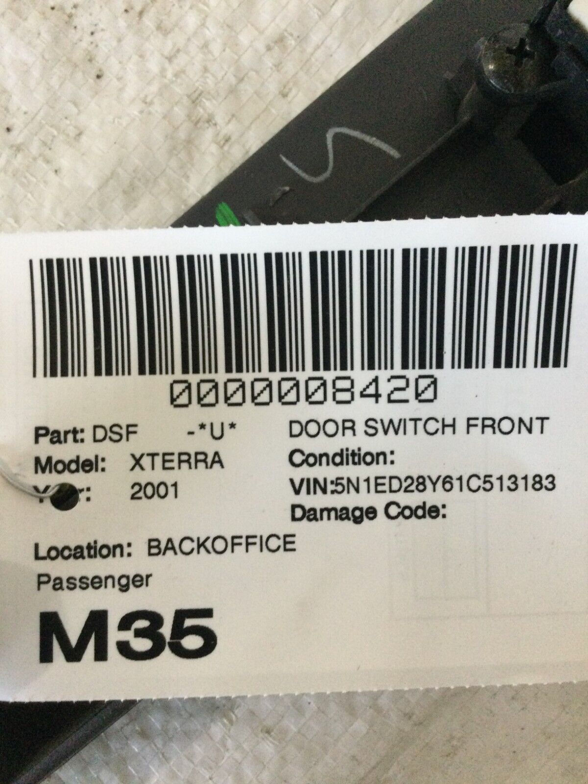 2001-2004 NISSAN XTERRA PASSENGER/RIGHT FRONT POWER WINDOW SWITCH OEM