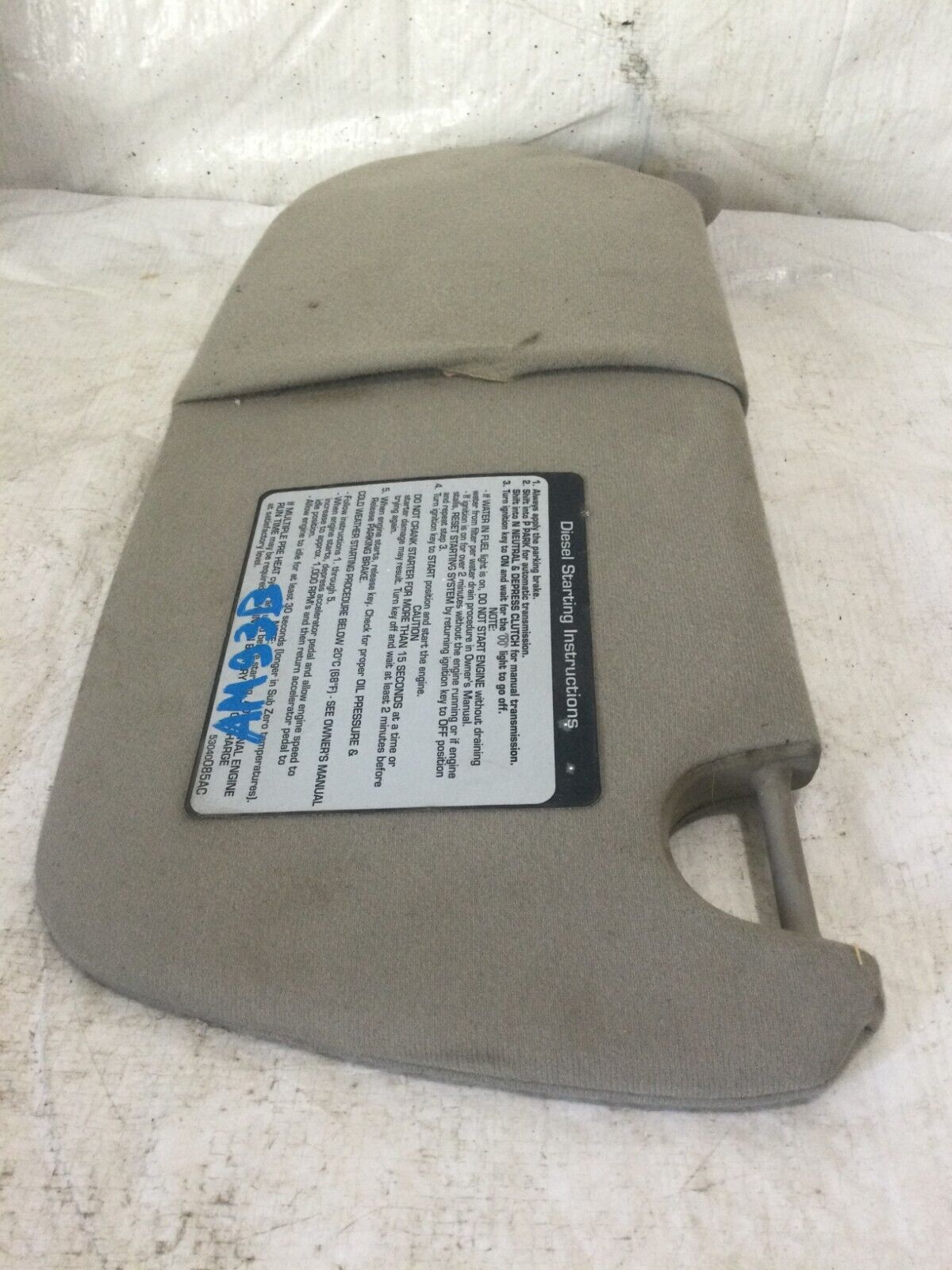 2003-2006 Dodge Ram 2500 Left Driver Sun Visor LH OEM