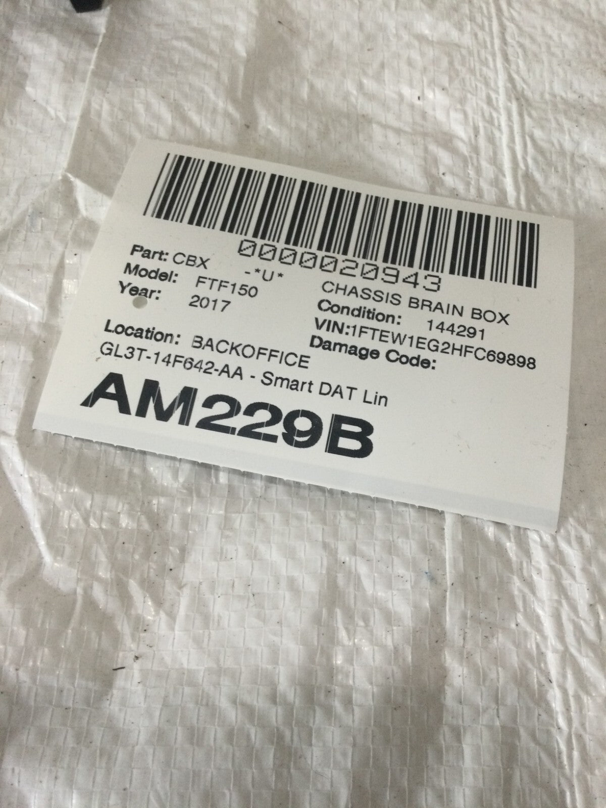 2017 Ford F-150 Smart Data Link Connector Control Module GL3T-14F642-AA OEM