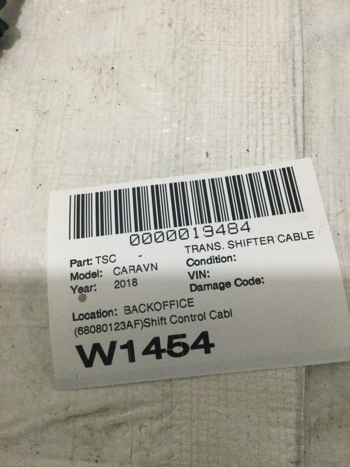 2017-2020 Dodge Grand Caravan Automatic Transmission Gear Shifter Cable OEM