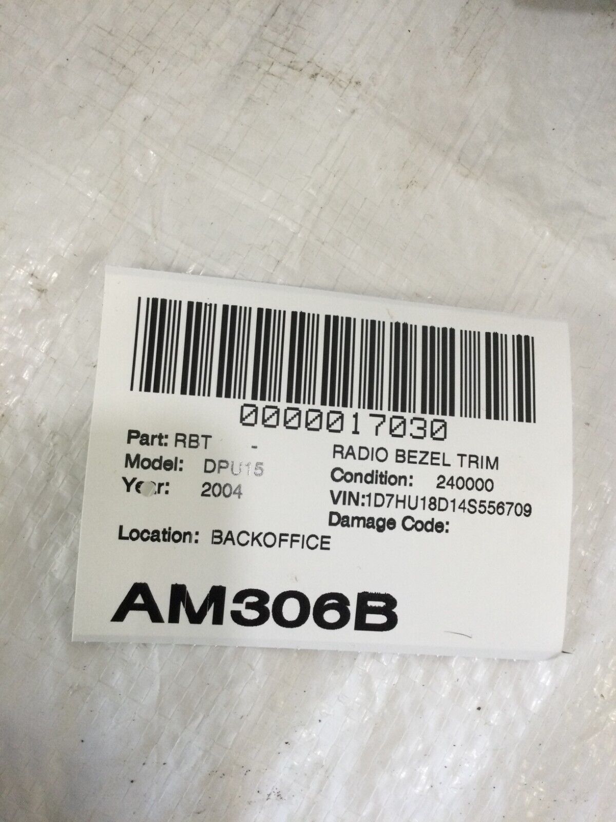 2002-2005 Dodge Ram 1500 2500 3500 Radio Dash Trim Bezel with Vents OEM