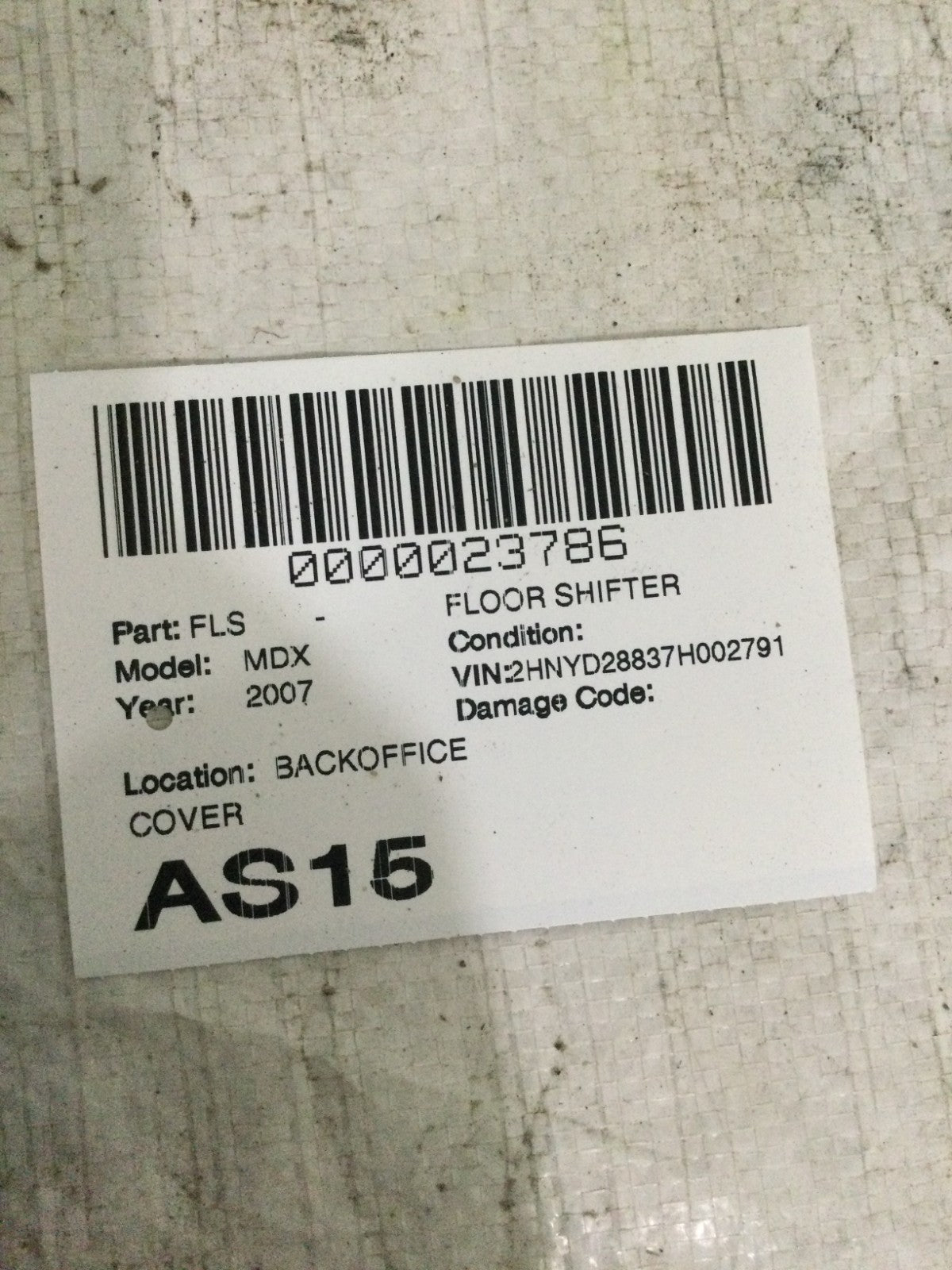 2007 Acura MDX Floor Shifter Cover OEM