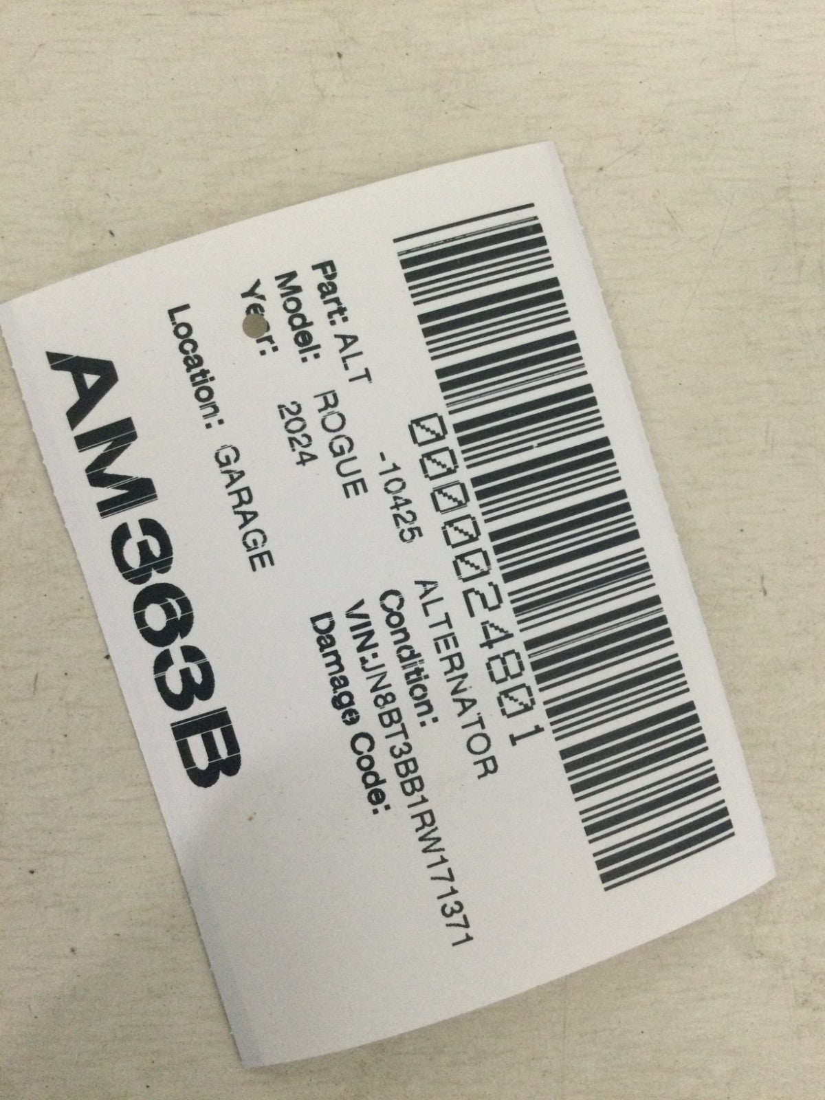 2024 Nissan Rogue 1.5L Alternator OEM 2310A 6RC1A