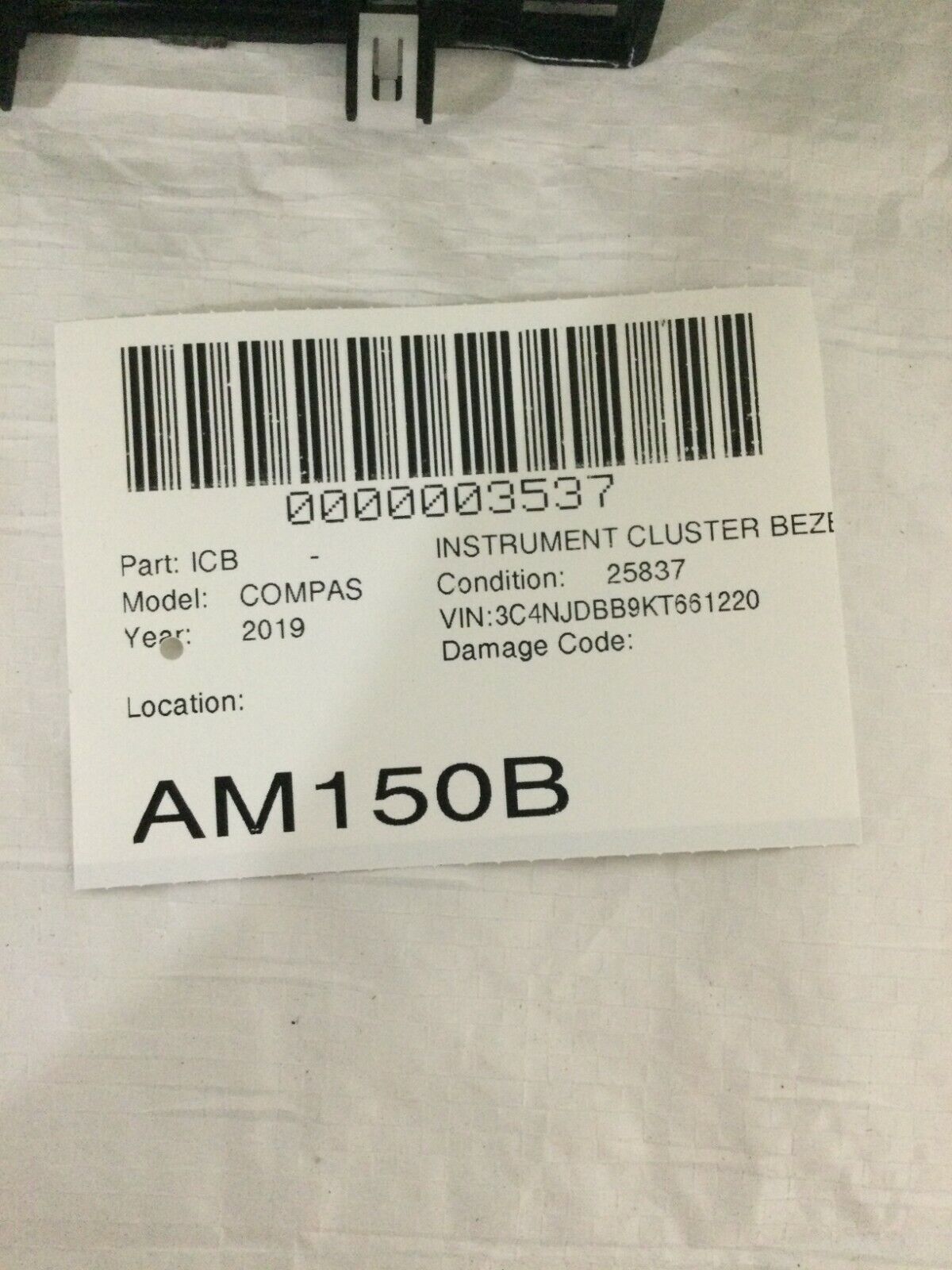 2019 Jeep Compass Speedometer Cluster Surround Trim Bezel OEM