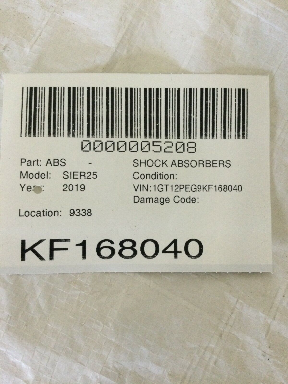 2019 GMC Sierra 2500HD 22990464 Front Shock Absorber Pair OEM